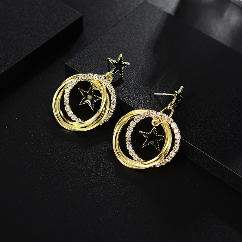 European And American Design Fashion Hot Five-Pointed Star Earrings Simple