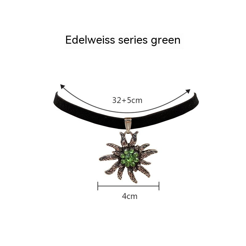 Beer Festival Bavarian Pendant Edelweiss Necklace