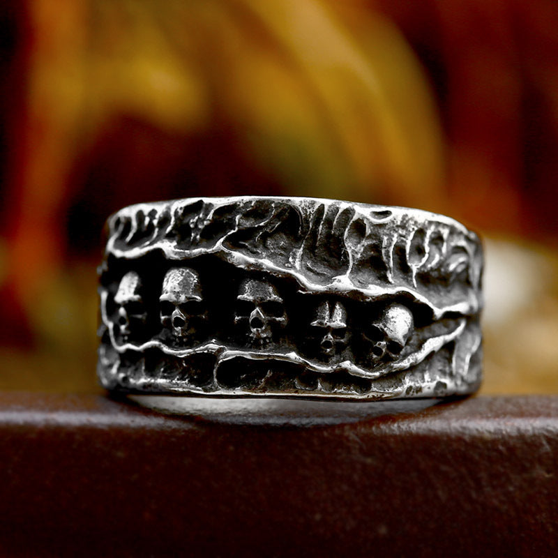 Vintage Distressed Stainless Steel Ring