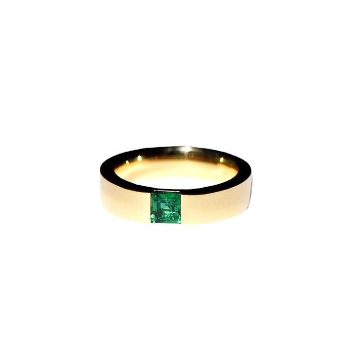 Emerald Zircon Gold Plated Emerald Ring