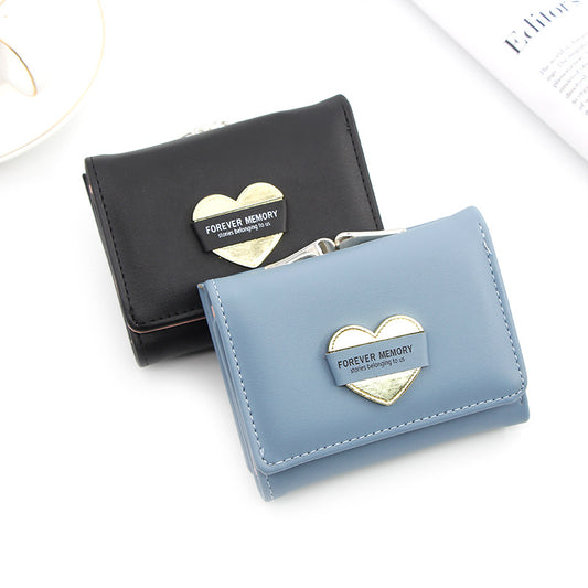 Fashion Women's Short Money Clip Small Three Fold Coin Bag