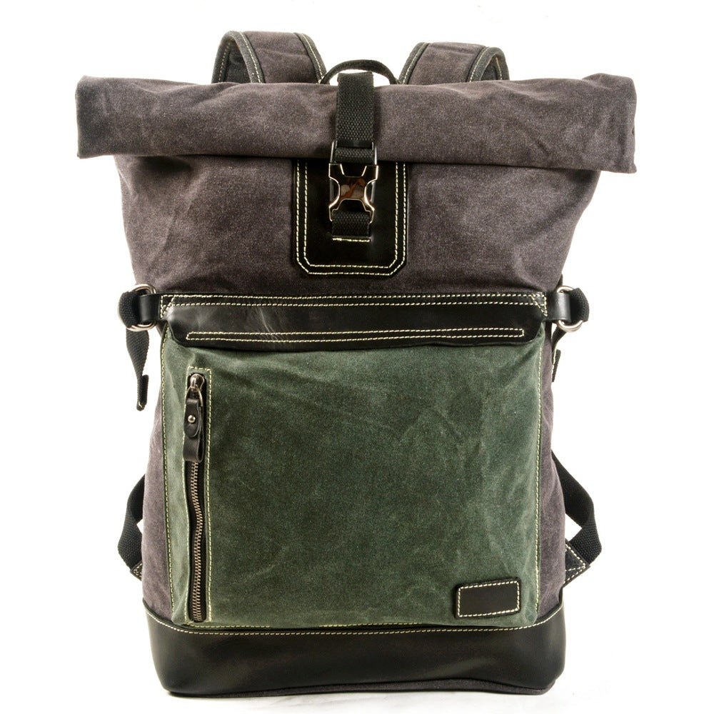 Contrast Color Pepper And Salt Scroll Backpack