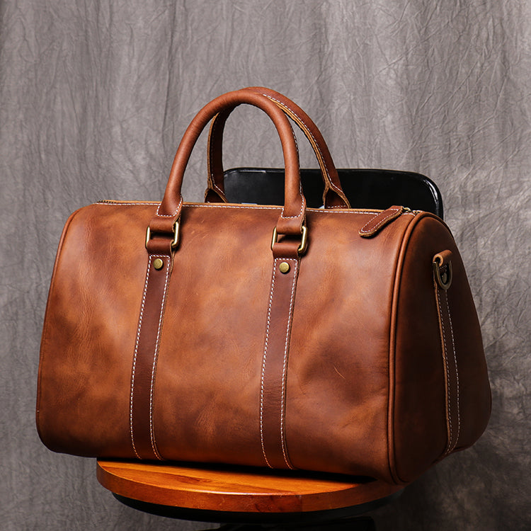 Original Retro Men's and Women's Travel Bag Handmade Leather Handbag