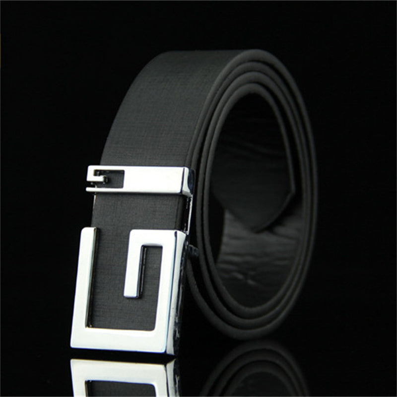 Men's and Women's Fashionable And Simple Smooth Buckle Belts