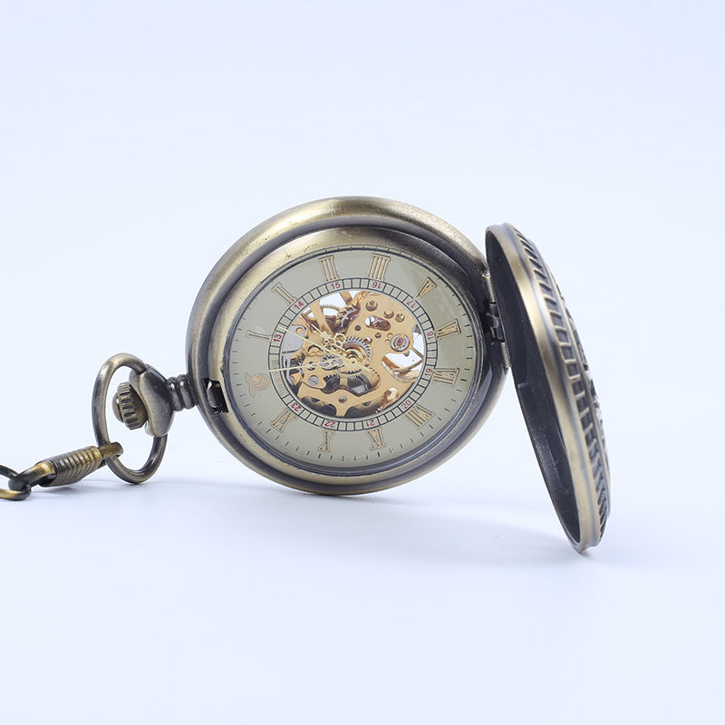 Automatic Semi-Automatic Mechanical Pocket Watch Roman Digital Dial Pocket Watch