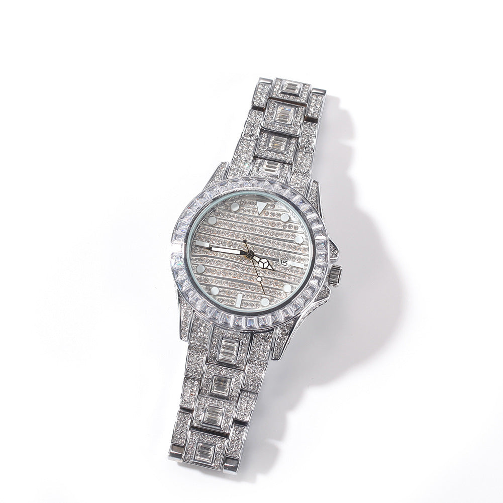 Hot Color Diamond Butterfly Double Button Quartz Watch