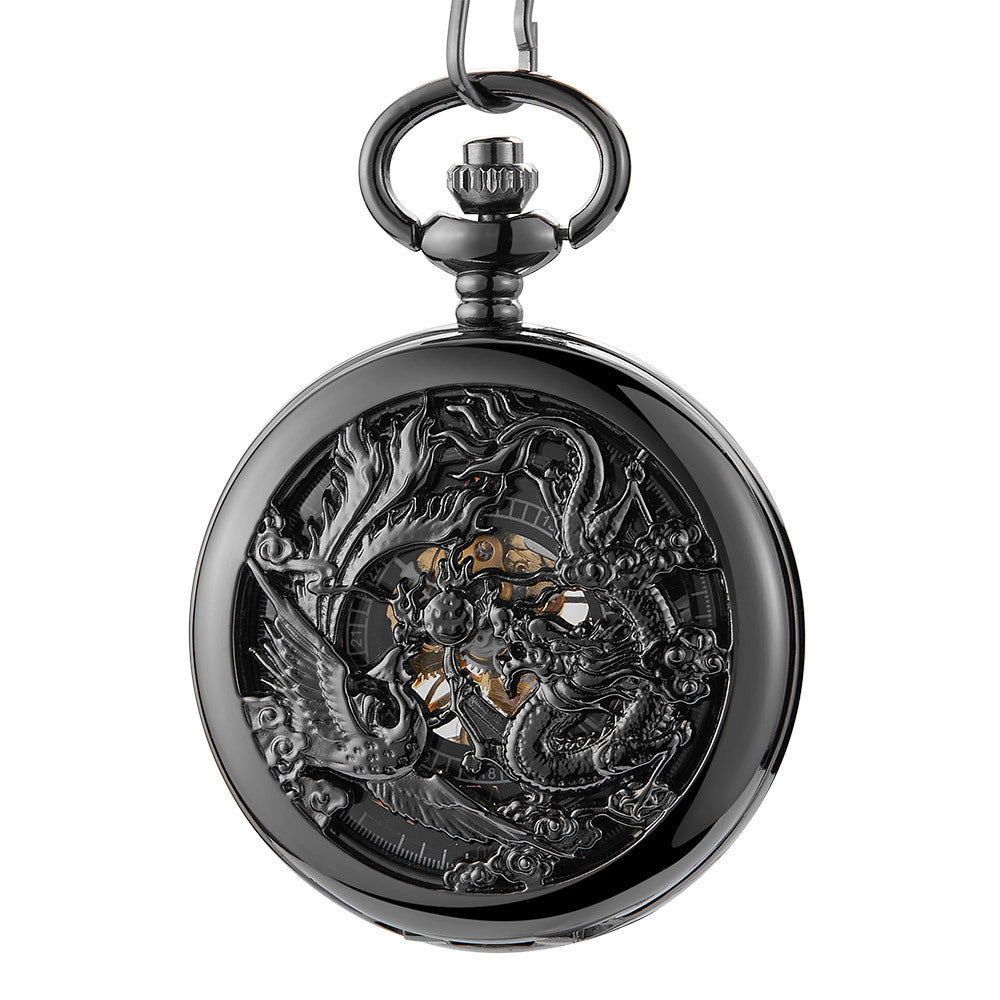 Hollow Relief Mechanical Large Pocket Watch