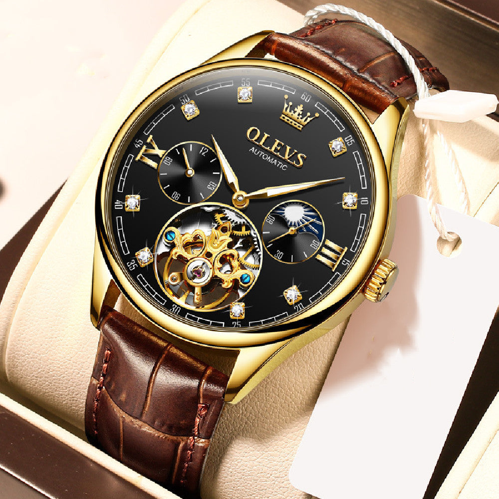 Men's Fashion Hollowed-Out Mechanical Watch