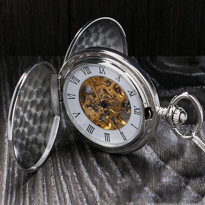 Double Open Cover Classic Simple Retro Pocket Watch For Men and Women