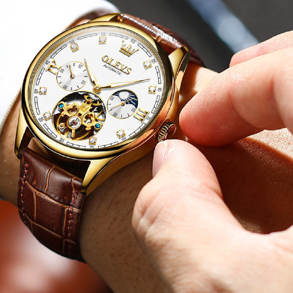 Men's Fashion Hollowed-Out Mechanical Watch