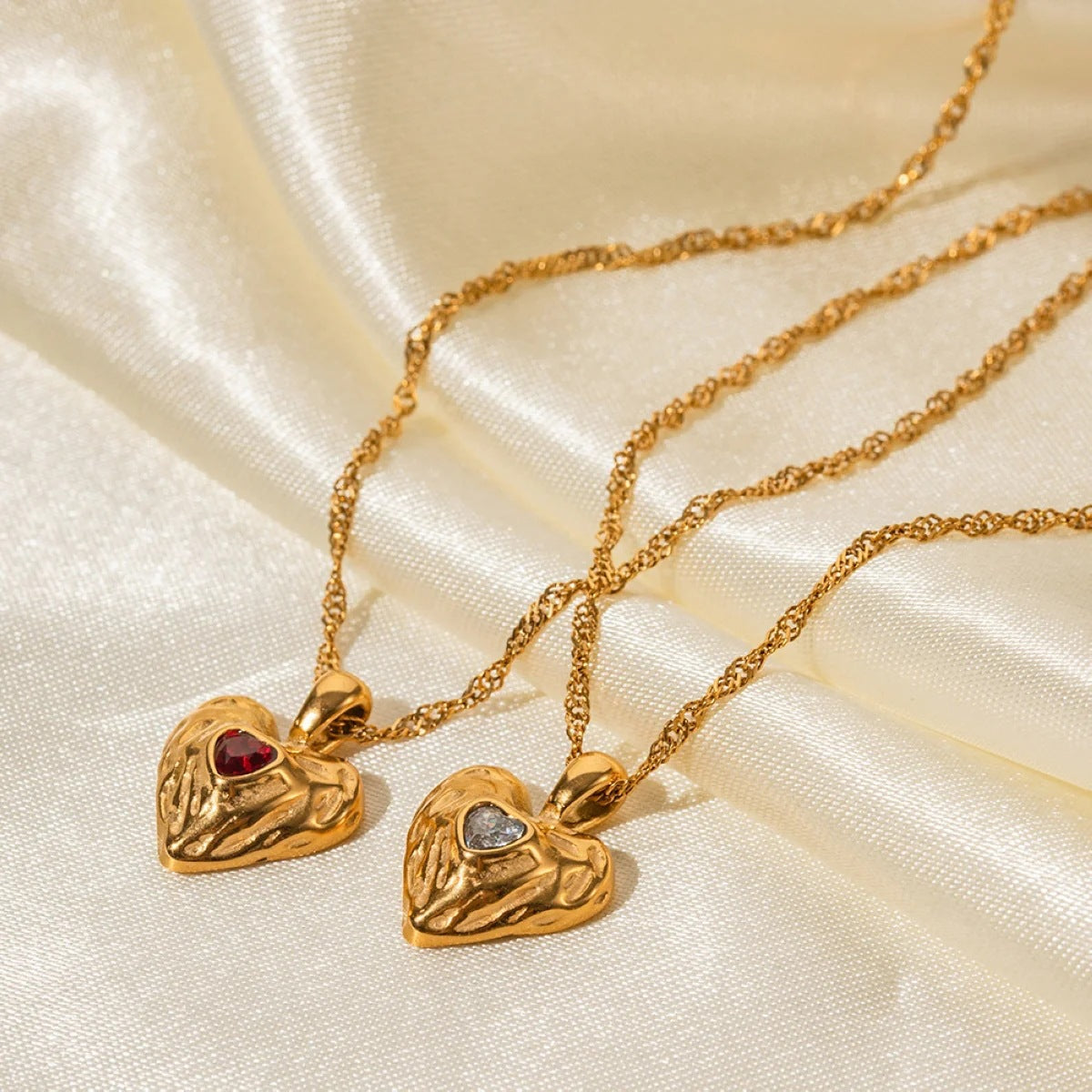 Alloy Heart-Shaped Necklace With Diamond Fashion Ins Style Necklace Love Valentine'S Day