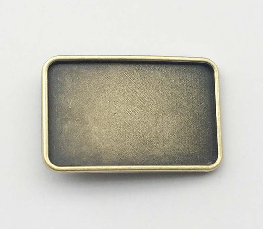 Small Square Diy Smooth Plate Belt Buckle