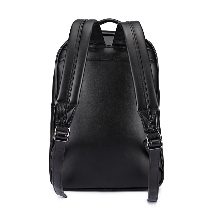 Retro Backpack Men's Pu Computer School Bag