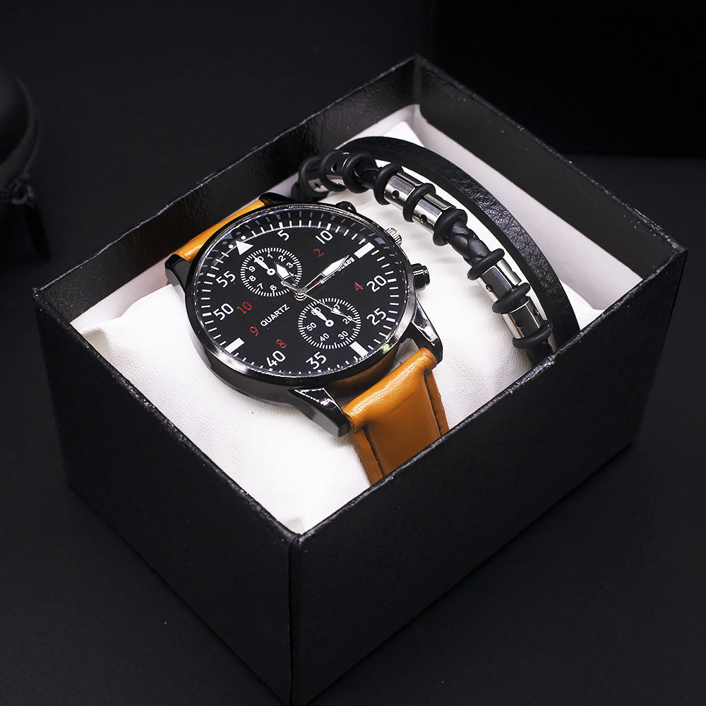 Timeless 3-Piece Men's Fashion Watch Set  - Watch | Bracelet | Belt