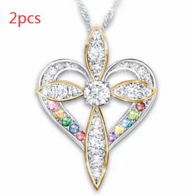 Fashion Love Heart Shaped Cross Pendant