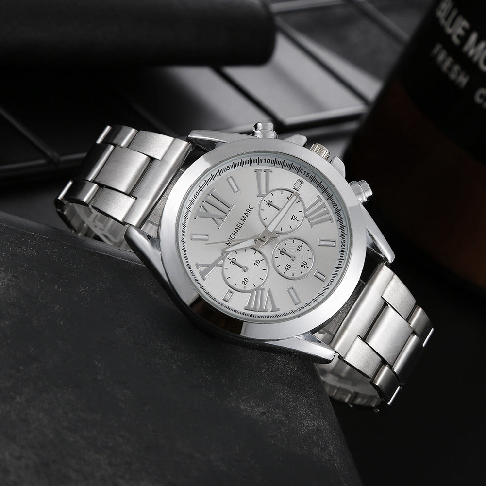 Hot Fashion Steel Band Men's Quartz Hand Watch