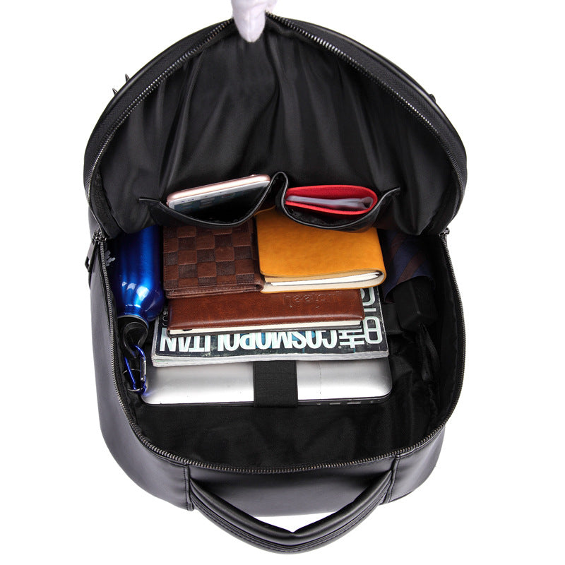 Retro Backpack Men's Pu Computer School Bag