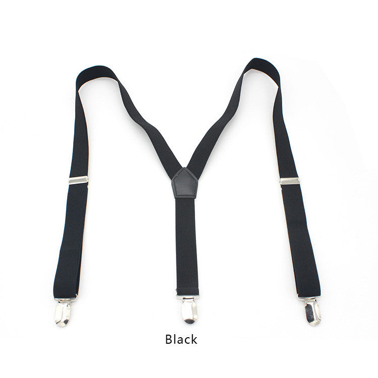 Elastic Y-Back Suspenders With Three Clips - Unisex, Durable, And Flexible