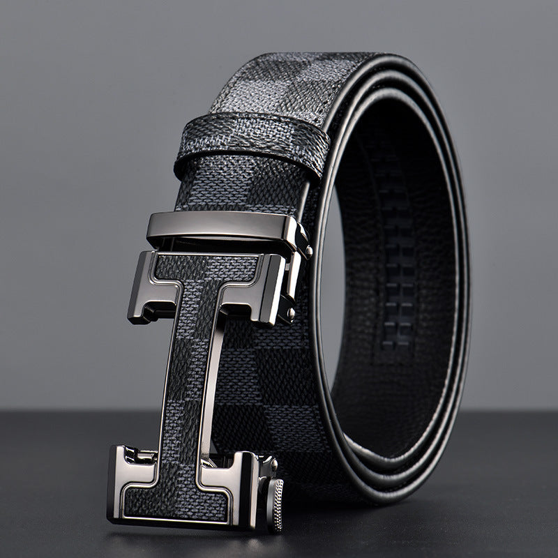 Light Luxury Youth Men's Plaid Belt