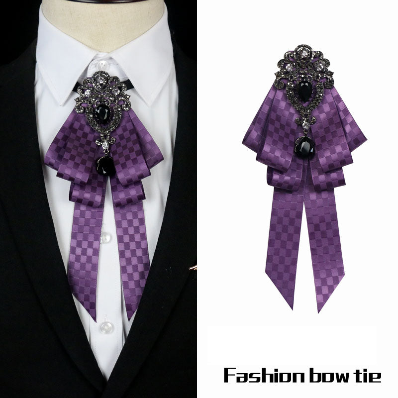 Men's and Women's Style Collar Pin Temperament Bow Tie British Collar Flower