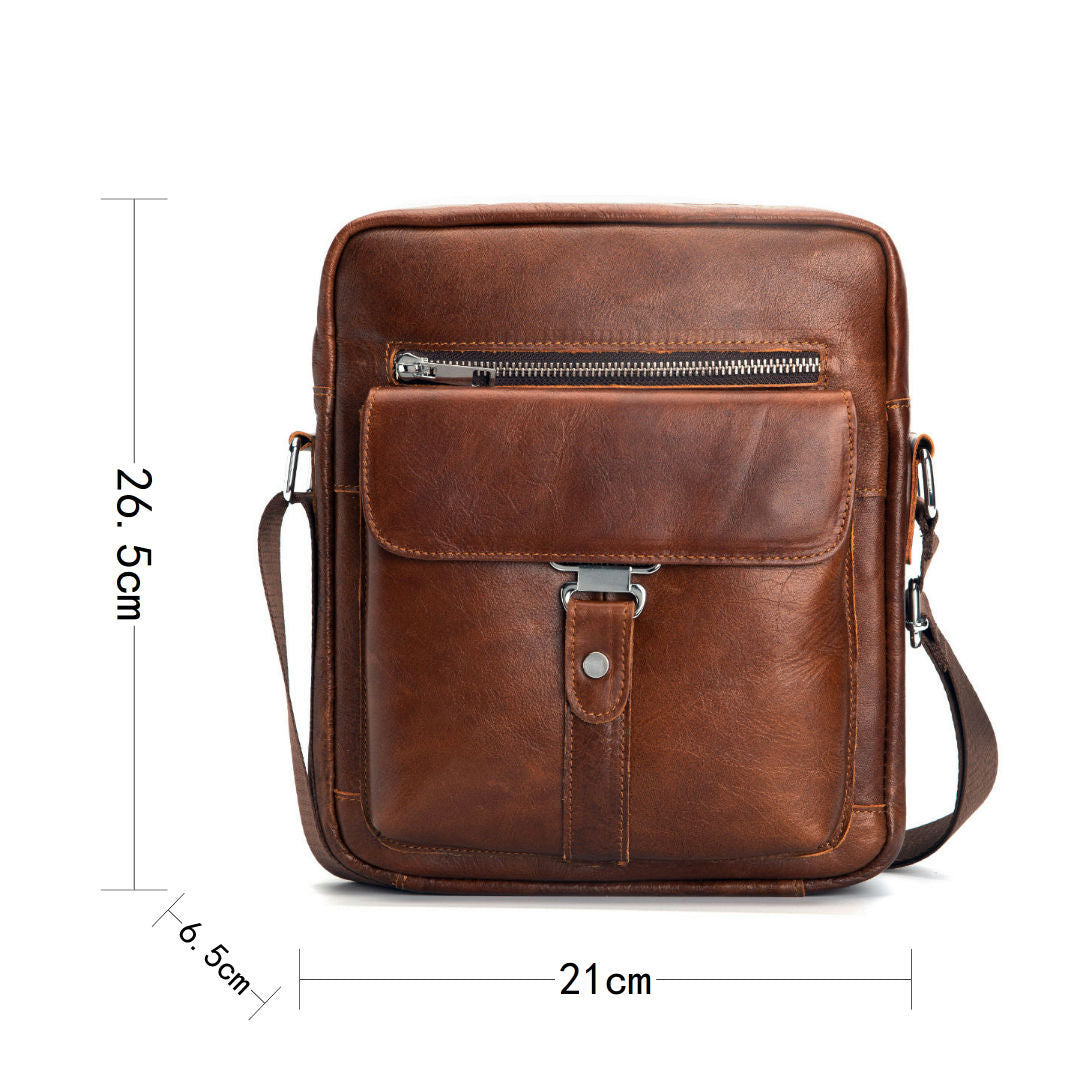 Men's Leather One-Shoulder Briefcase