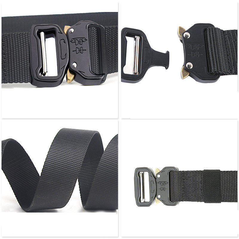 Men's Outdoor Tactical Belt With Alloy Buckle