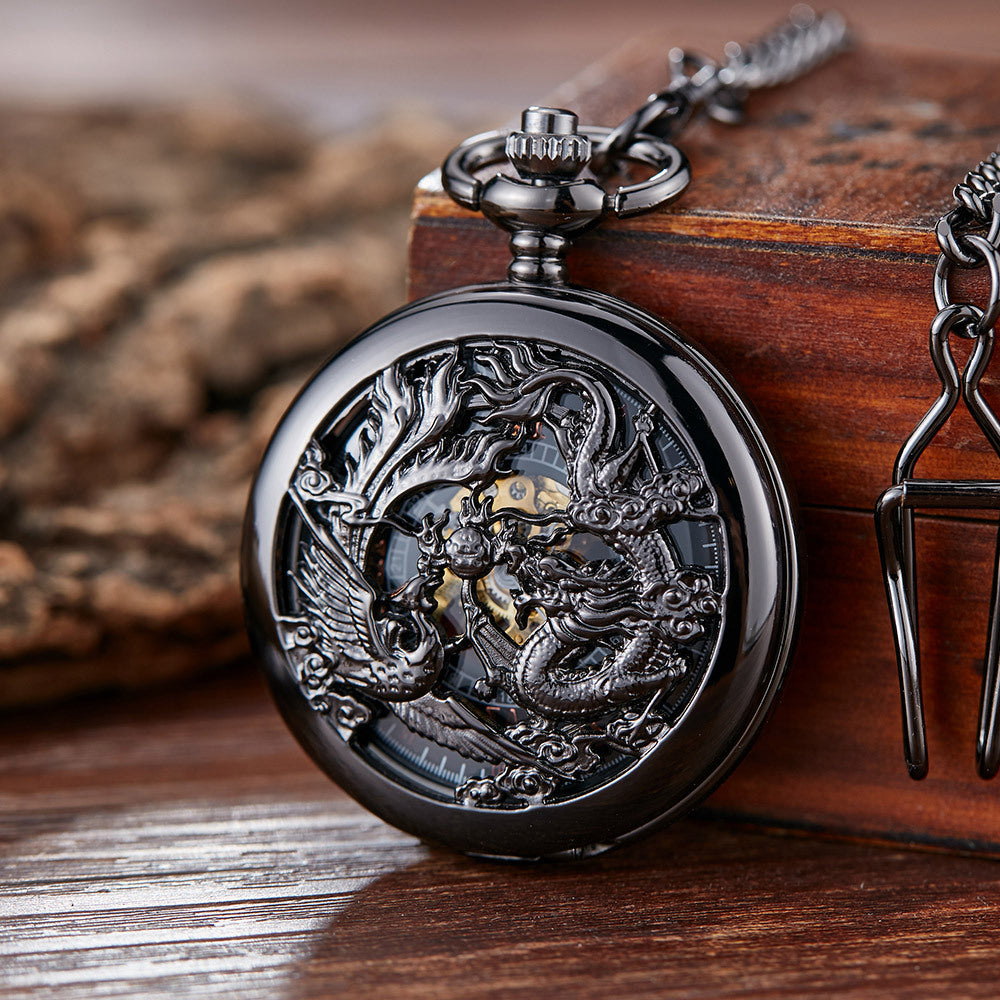 Hollow Relief Mechanical Large Pocket Watch