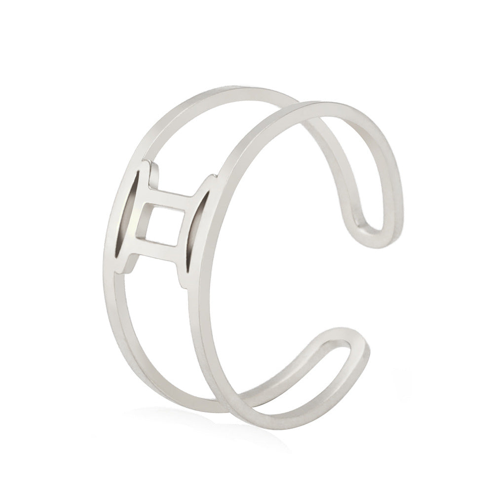 Special-Interest Design Girls Twelve Constellation Stainless Steel Ring