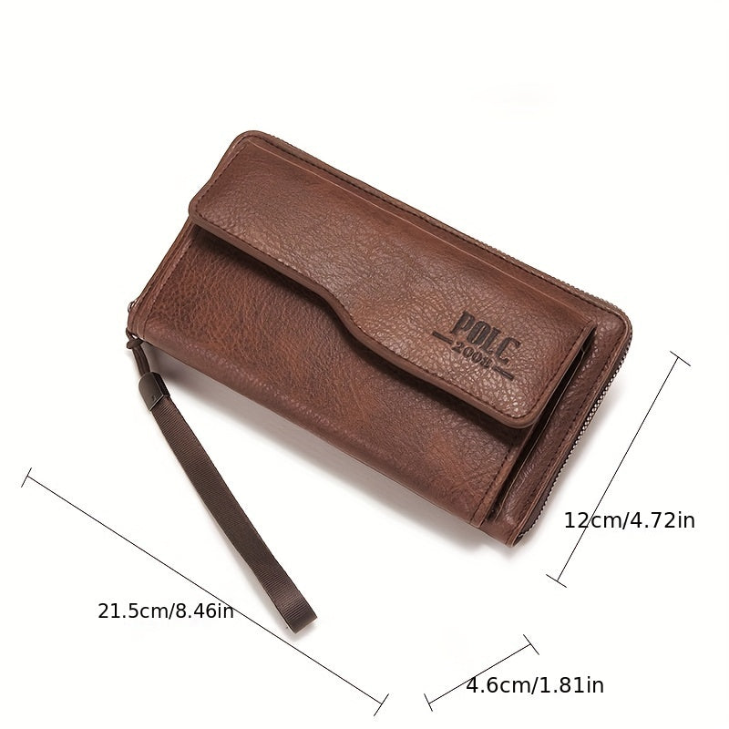 Hot Men's Wallet Long Fashion Soft Wallet Zipper Multi-Card Wallet Mobile Phone Bag Large Capacity