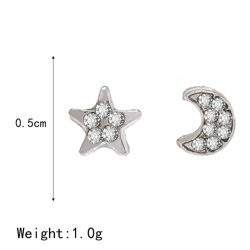 European And American Wind Star And Moon Earrings