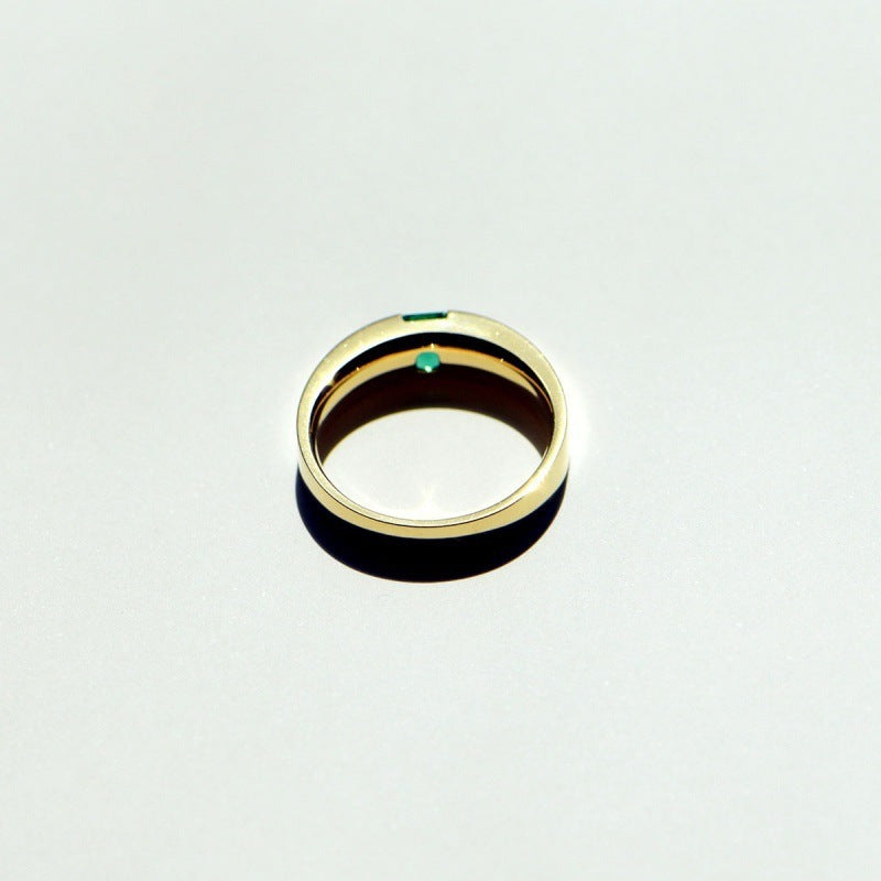 Emerald Zircon Gold Plated Emerald Ring