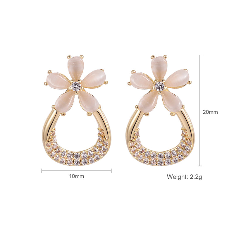 European And American Design Fashion Flower Earrings Simple