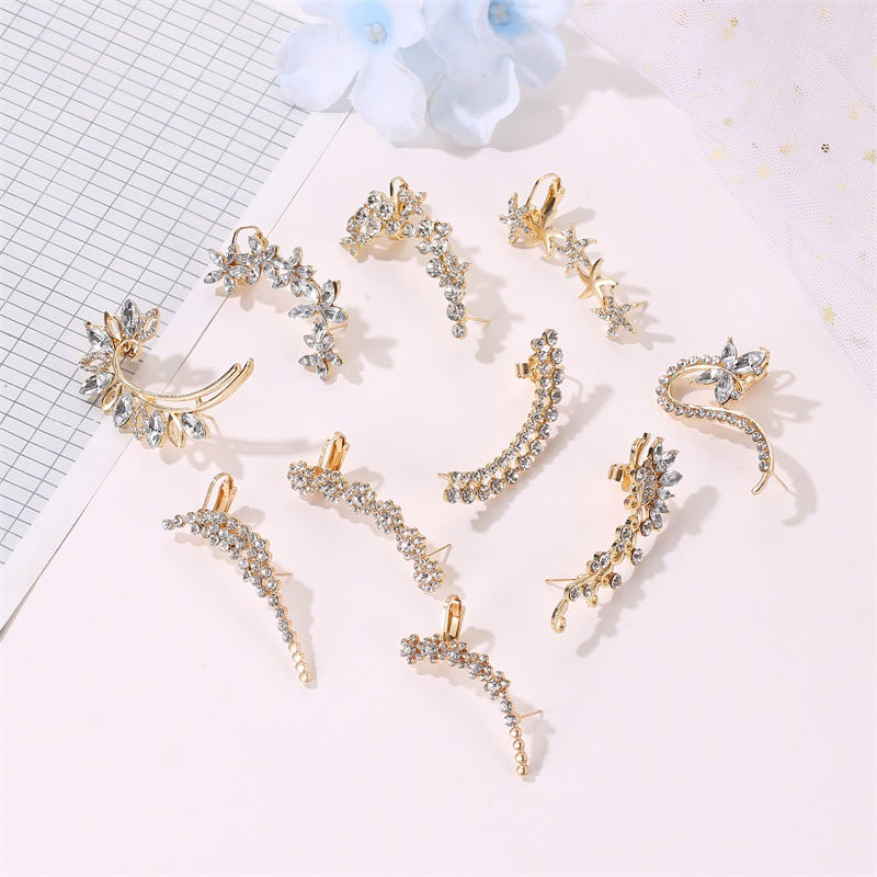 Earrings Full Of Diamonds Butterfly And Flower Single