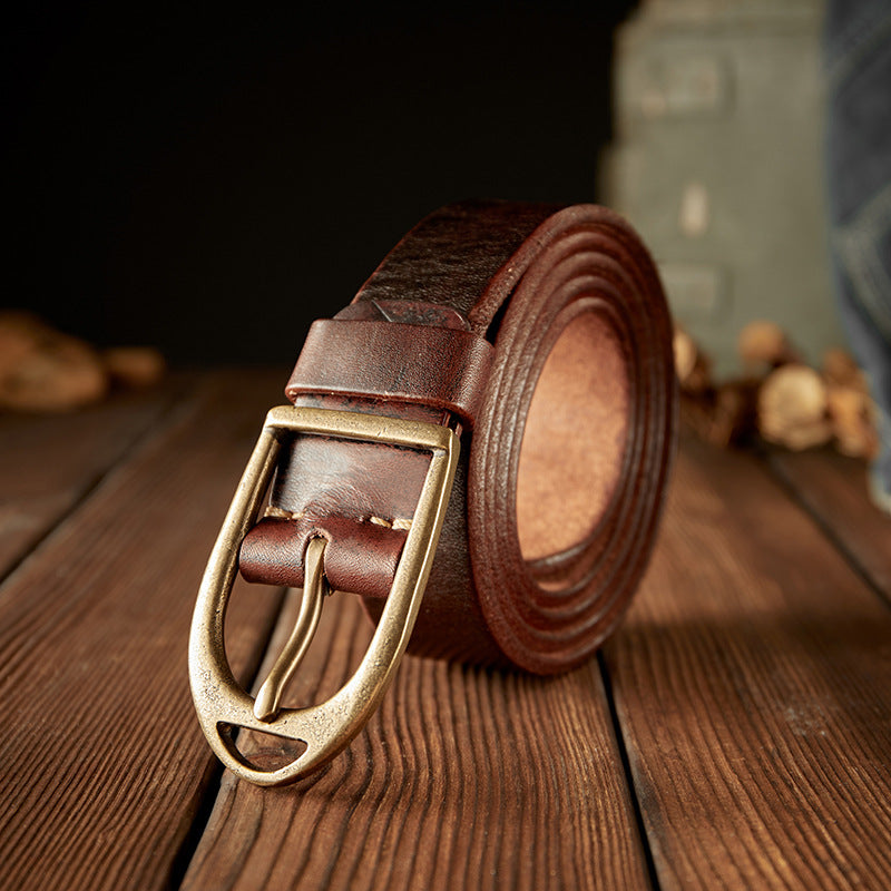 Leather Personalized Men's Pin Buckle Belt