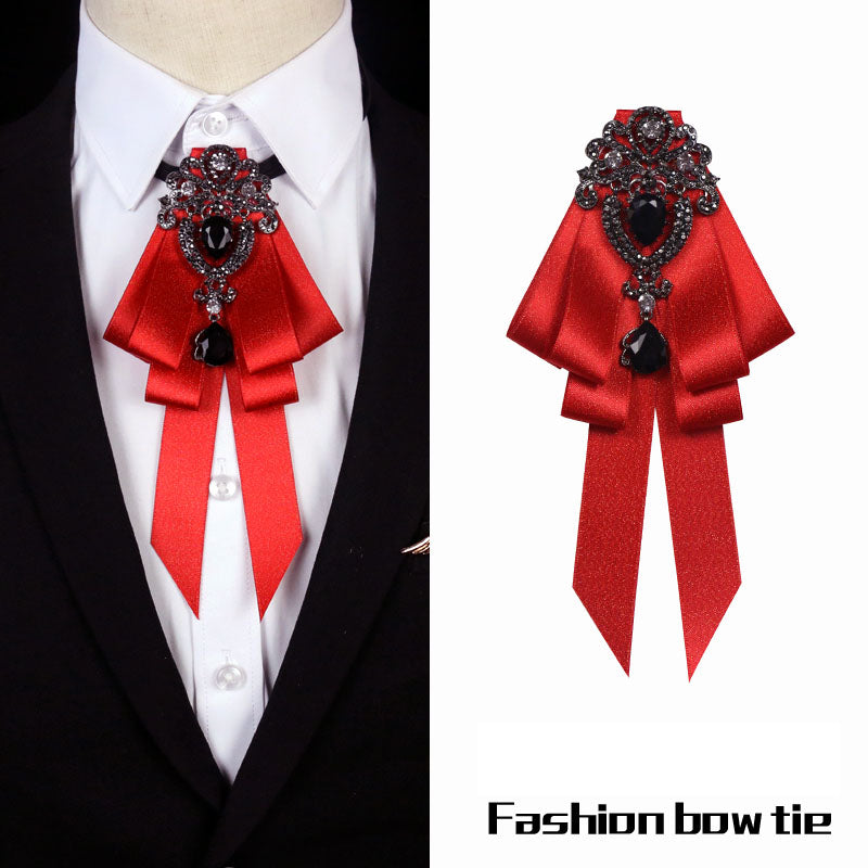 Men's and Women's Style Collar Pin Temperament Bow Tie British Collar Flower