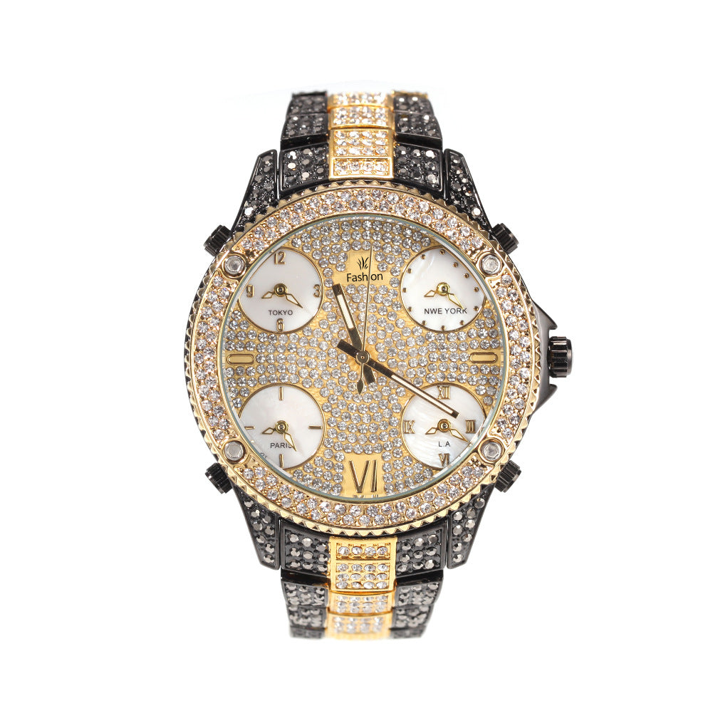 Hot Full Diamond Large Dial Hip-Hop Men's Watches