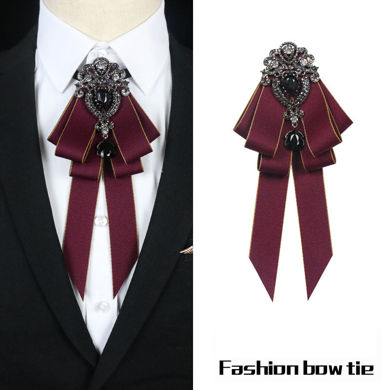 Men's and Women's Style Collar Pin Temperament Bow Tie British Collar Flower