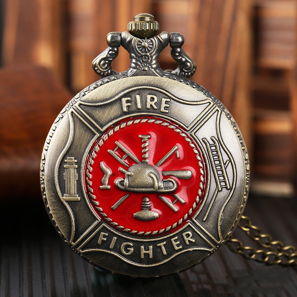 Fire Sign Quartz Flip Men's and Women's Commemorative Pocket Watch