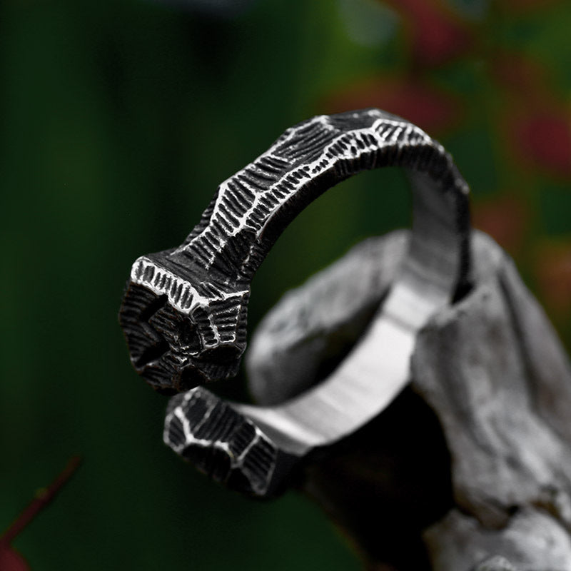 Nordic Viking Letter Stainless Steel Ring Titanium Steel Retro Stylish Opening Ring