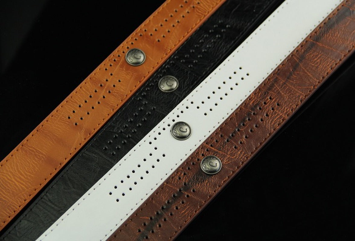 Men's Denim Casual Hollow Rivet Wide Belt