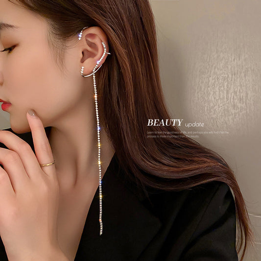 Frosty Personality Super Long Earrings Net Celebrity Temperament Tassel