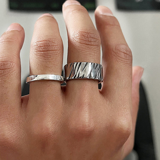 Hip Hop Minimalist Texture Ring