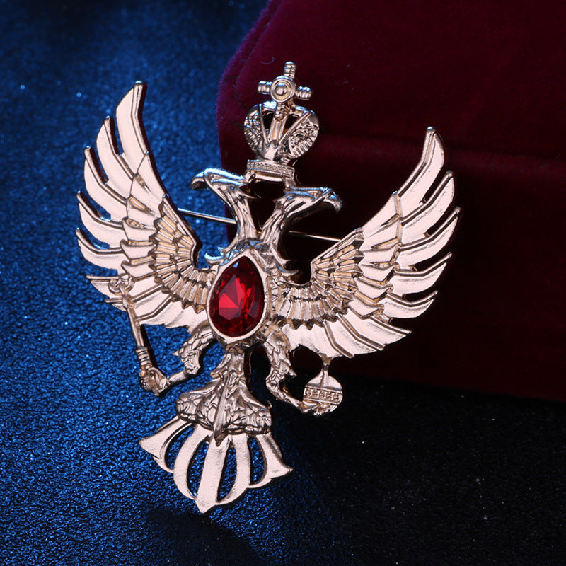 Crown Eagle Brooch Men's Suit Jacket Pin