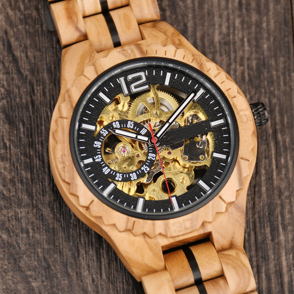 Fully Automatic Wooden Mechanical Watch