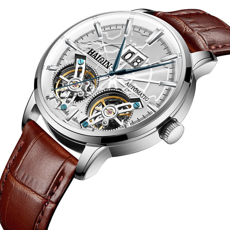 Men's Mechanical Automatic Double Tourbillon Watch Waterproof