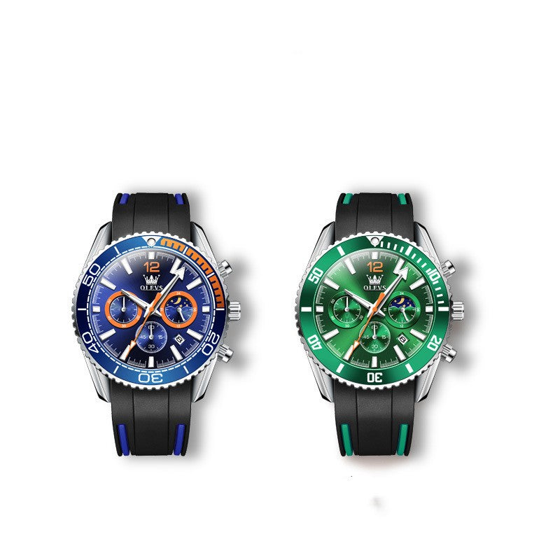 Multifunctional Green Water Ghost Quartz Watch