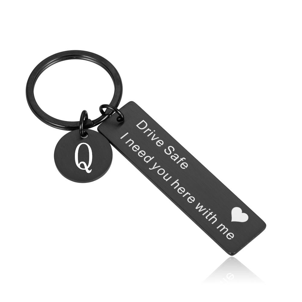 26 English Letters Stainless Steel Keychain