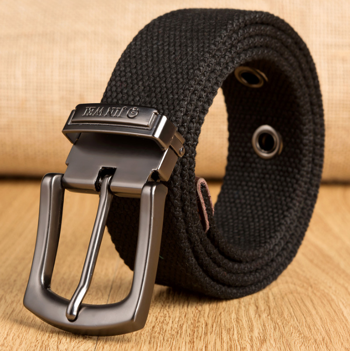 Men's Outdoor Buckle Thick Woven Canvas Belt