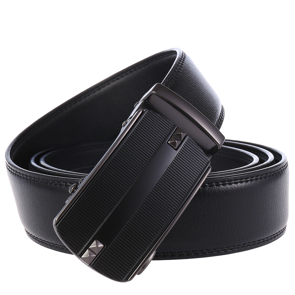 Automatic Buckle Belt Men's Two-Layer Cowhide