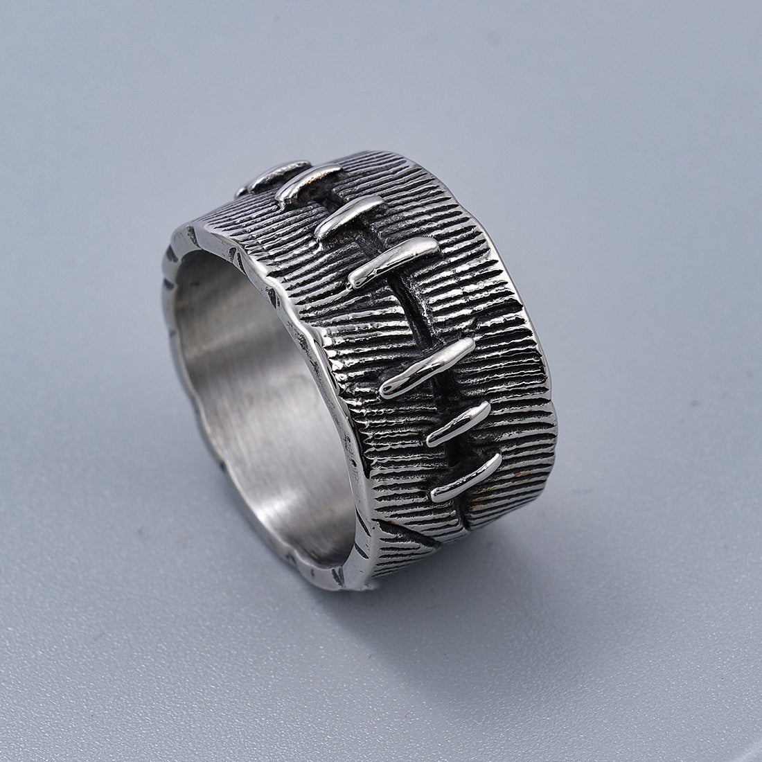 Niche Advanced Dark Punk Stitched Fashion Men's Essential Ring In Stock